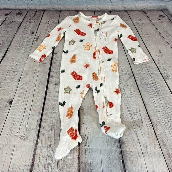 Angel Dear Holiday Print Waffle Material Footie - Picture 1 of 6